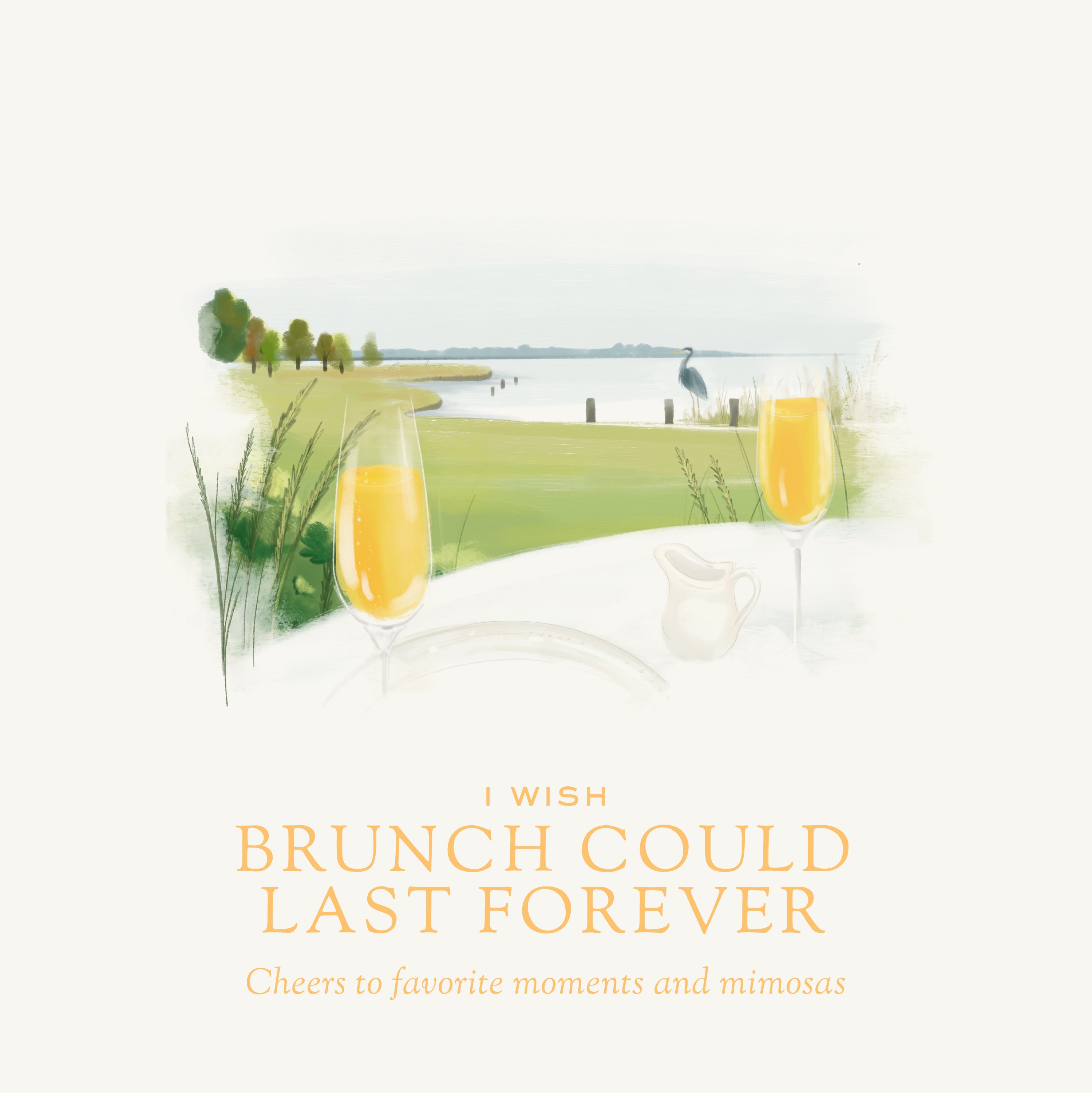 I Wish Brunch Could Last Forever, Brunch, champagne, citrus, orange, cheers, bridesmaid, wedding gift, bridesmaid gift, crisp citrus, sparkling champagne, brunch candle, Scented candle, coconut soy wax, coastal candle, eastern shore, Chesapeake Bay, luxury candle, hand-poured, Maryland, Virginia